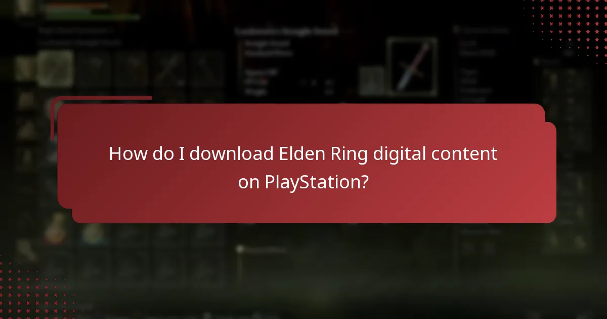 How do I download Elden Ring digital content on PlayStation?