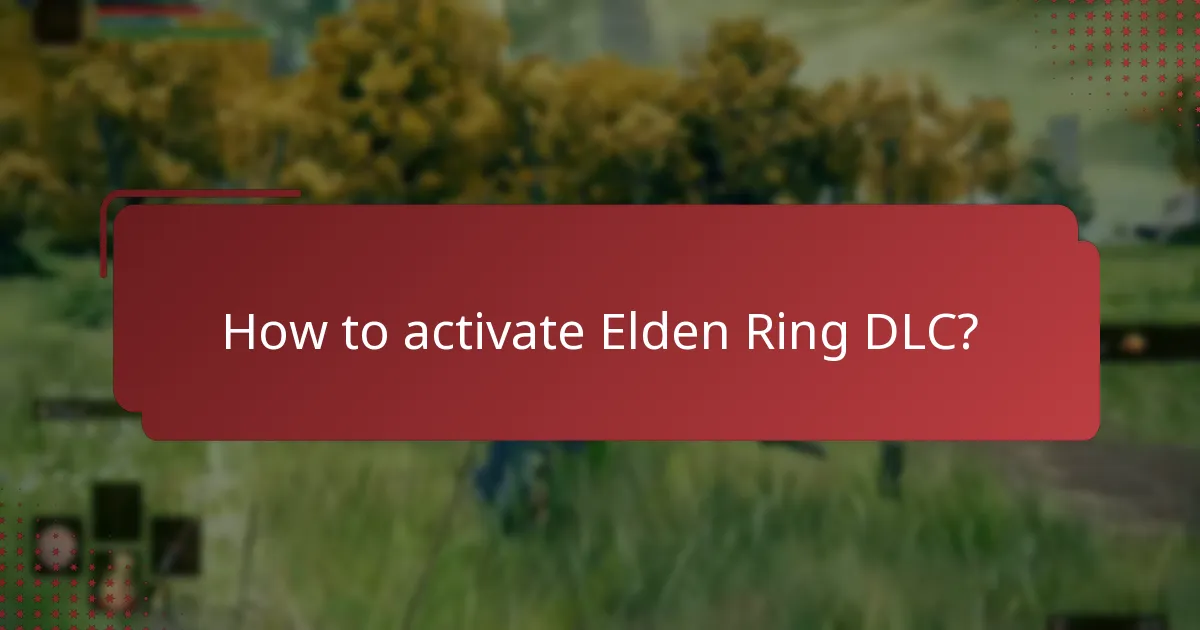 What information is required for Elden Ring DLC activation?